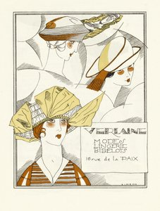 Annonse for Verlaine, Modes, Undertøy, Bibelots, pub. 1914 (stensiltrykk) av Fernand Siméon