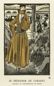 Le Dejeuner au Cabaret, pub. 1921 (stensiltrykk) av Fernand Siméon