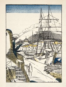 St Tropez fra Gazette de Bon Ton, pub. 1920 (stensiltrykk)