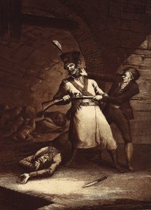 Jose de la Hera gjør opprør mot en av soldatene fra Napoleonshæren, ca. 1812-13 (etsning)