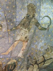 En mann med en sigd og et spyd, detalj fra Cielo de Salamanca, ca. 1480-90