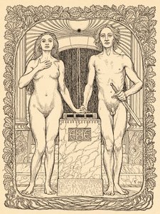 Ved bryllupsalteret, tallerken 6, fra porteføljen 'Lebenszeichen', pub. 1908 i Berlin av Fritz Heyder Verlag
