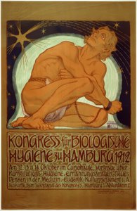 "Kongress for biologisk hygiene i Hamburg 1912" / Fidus / Plakat, 1912