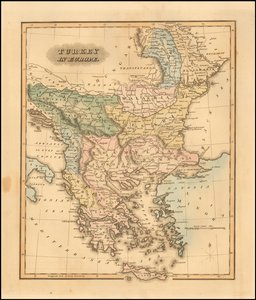 Kart over Tyrkia i Europa fra 1823 av Fielding Lucas jr. av Fielding Lucas Jr.