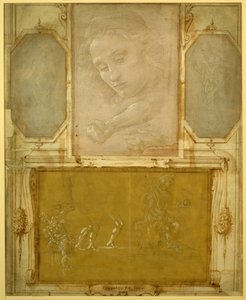 En side fra Vasaris 'Libro de' Disegni' (metalpoint med hvit forhøyning, penn og blekk på papir) av Filippino Lippi