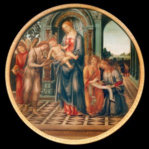 Maria med barnet, engler og døperen Johannes av Filippino Lippi
