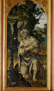 Den botferdige Sankt Jerome (maleri på tre) av Filippino Lippi
