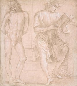 Stående ungdom med hendene bak ryggen, og en sittende ungdom som leser recto..., 145758-1504. av Filippino Lippi