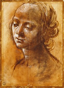Kvinnefigur, av Filippino Lippi (1457-ca 1504), tegning av Filippino Lippi