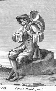 Dobbelthorn, plate XVII fra Armonica Cabinet, 1722
