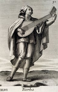 Mann som spiller teorbo