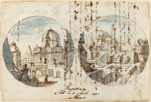 Arkitektoniske fantasier med templer og pyramider av Filippo Juvarra