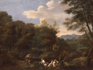 Diana og Actaeon (olje på lerret)