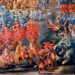 Fest på Palazzo Barberini til ære for Christine de Suede (Christine av Sverige), den 28/02/1656 Detalj. Maleri av Filippo Lauri (1623-1694) og Filippo Gagliardi (død 1659). Roma fra 1600-tallet, Roma-museet