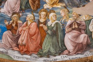 Hellige, detalj av Marias kroning av Filippo Lippi