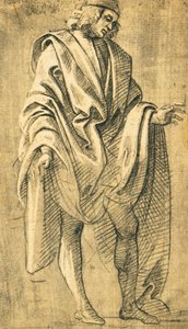Studie av menneskelig mannsfigur, blyanttegning av Filippo Lippi (ca 1457-1504) av Filippo Lippi