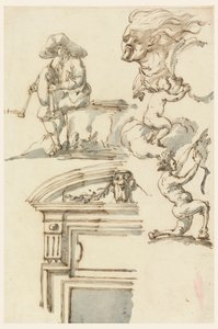 Dørkarm og figurstudier av Filippo Marchionni