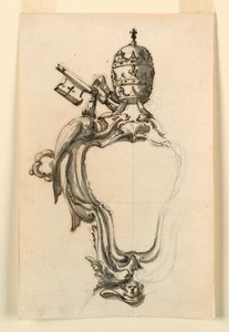 Tegning, et pavelig våpenskjold, 1740–70
