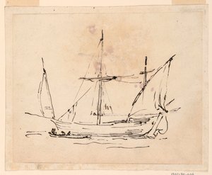 Tegning, et seilfartøy, 1770–1800
