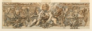 Tegning, dekorasjon av en frise, ca. 1770 av Filippo Marchionni