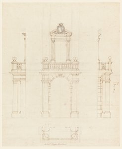 Tegning, Dørkarm og dørkarm, 1750–75
