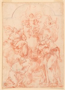 Tegning, studie for et altermaleri med Kristusbarnet, 1750–1800
