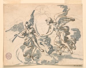 Tegning, Våpenskjoldet til en prelat, ca. 1750 av Filippo Marchionni
