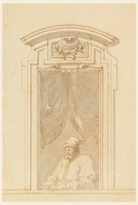 Vinduskasse og halvparten av en figur av en tyrker av Filippo Marchionni