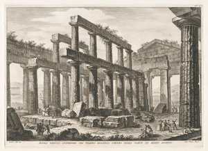En annen innvendig utsikt over Hexastyle Hypaethral Temple fra sør, fra Antichit? av Pesto (Antiquities of Paestum)