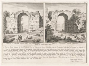 Dedikasjonsside, fra Antichit? di Pesto (Paestums antikviteter) av Filippo Morghen