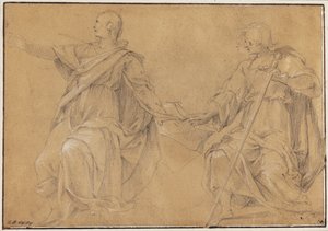 Jakob den store (?) og evangelisten Johannes av Filippo Paladini