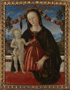 Jomfruen og barnet, ca. 1473 av Fiorenzo di Lorenzo