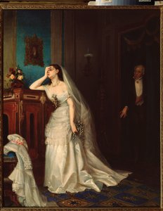 Etter ekteskapet - Maleri av Firs Sergeevich Zhuraviev (1836-1901), olje på lerret