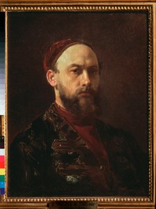Autoportrett (Selvportrett) - maleri av Firs Sergeevich Zhuravlev (1836-1901), olje på lerret, russisk kunst fra 1800-tallet - Tretyakov-statens galleri, Moskva av Firs Sergeevich Zhuravlev