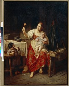 La belle mere - Peinture de Firs Sergeevich Zhuravlev ((Firs Jouravliov av Firs Sergeevich Zhuravlev