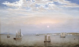 Castine havn og by, 1851 av Fitz Henry Lane