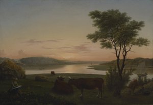 New England Inlet with Self-Portrait, 1848