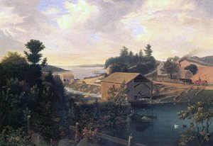 The Mill at Lanesville, 1849 av Fitz Henry Lane