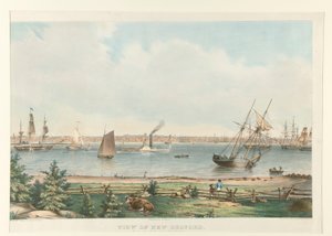 Utsikt over New Bedford. / Fra fortet nær Fairhaven av Fitz Henry Lane
