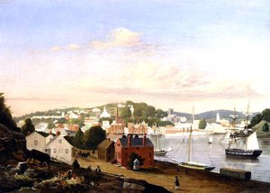 Utsikt over Norwich, Connecticut, USA, 1849
