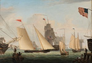 Yacht Northern Light i Boston Harbor, 1845