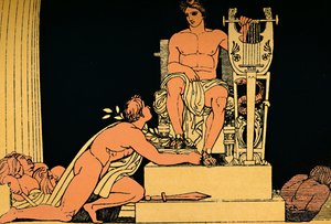 Orestes Suppliant to Apollo, 1880 av Flaxman
