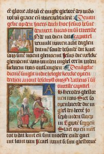 Manuskriptblad fra en timebok av Flemish 15th Century