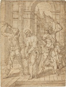 Kristi flagellasjon av Flemish 17th Century after Hendrik de Clerck
