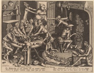 Det tynne kjøkkenet av Flemish 17th Century, after Pieter van der Heyden, after Pieter Bruegel the Elder