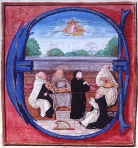 Add.15426 fol.86 Konsert av de fem ordener av Flemish School