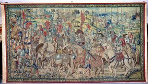 Samling av rytterne, fra teppet til David og Batseba, ca. 1510-15 (se også 182422) av Flemish School