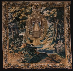 flamsk billedvev. Landskap med den svarte Madonnaen. Atelier i Oudenaarde. 1665. av Flemish School