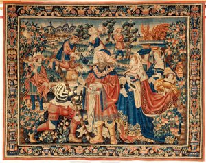 flamsk billedvev. Det 16. århundre. av Flemish School