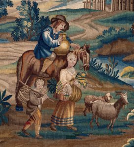 flamsk billedvev. Slutten av 1600-tallet. Eiendommen til kirken Sint-Walburgakerk Oudenaarde (Dekenij van de Sint-Walburga). av Flemish School